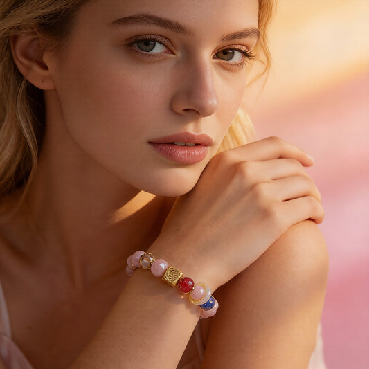 Premium Rose Quartz Bracelet | Healing Crystal for Self-Love & Heart Alignment